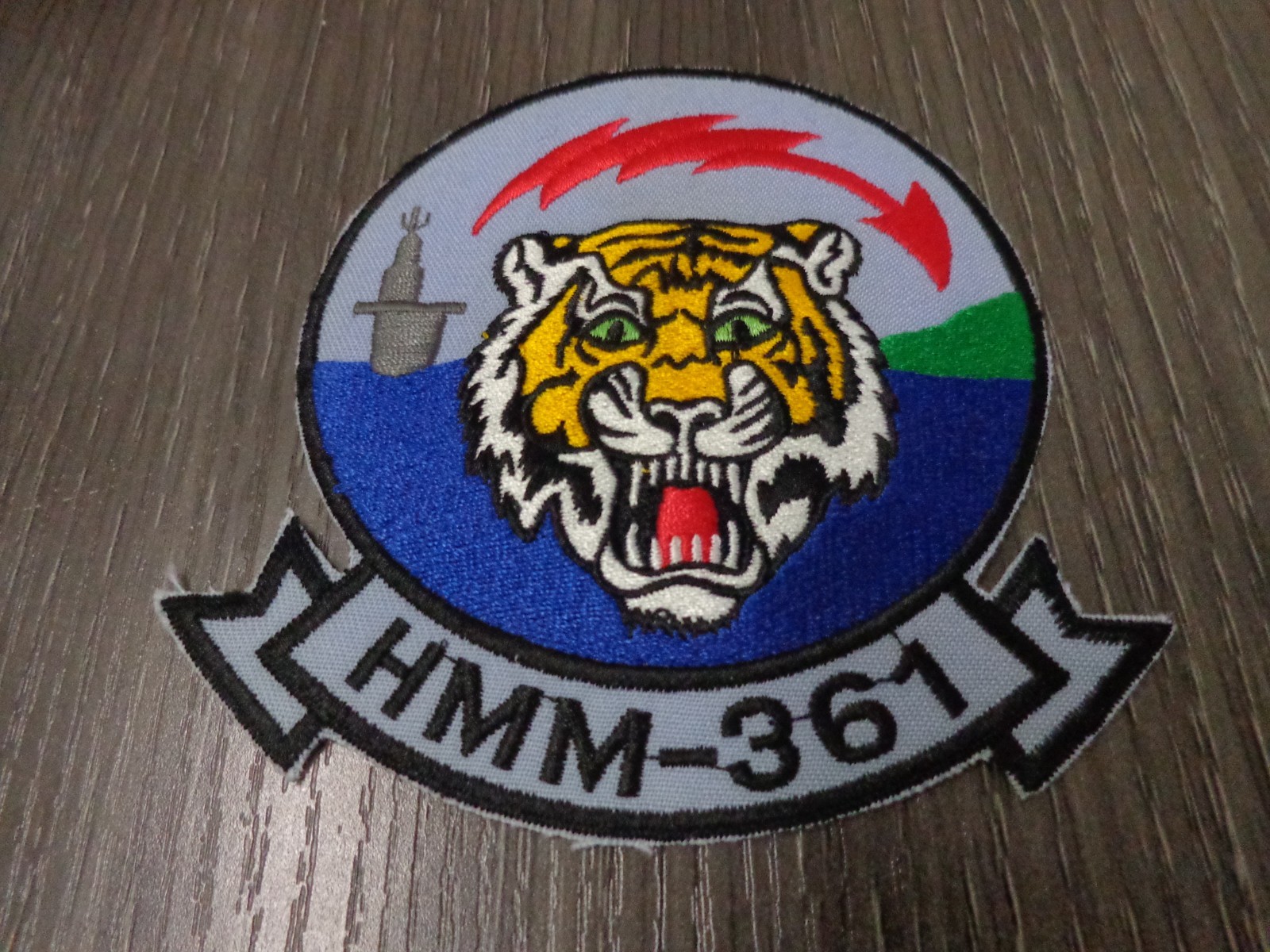 4.5" MARINE CORPS HMM-361 FLYING TIGERS HELI SQUADRON EMBROIDERED JACKET PATCH