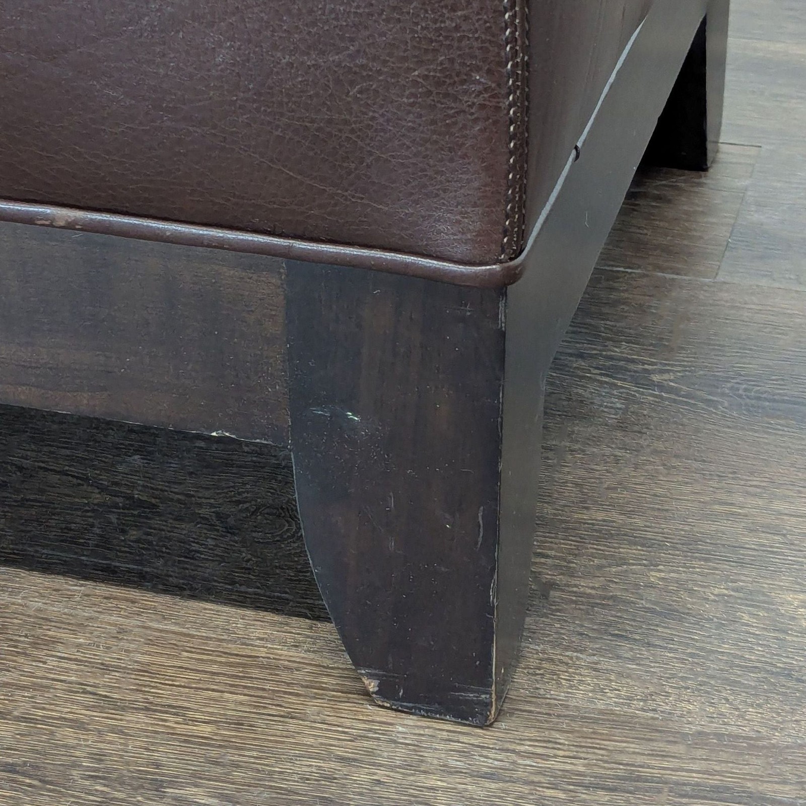 Leather Button Tufted Bench