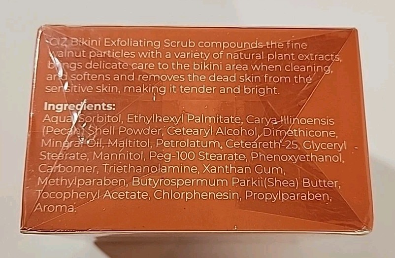 NEW SEALED CIZ Bikini Exfoliating Scrub 100% Natural Formula Soft 8.81oz Skincar