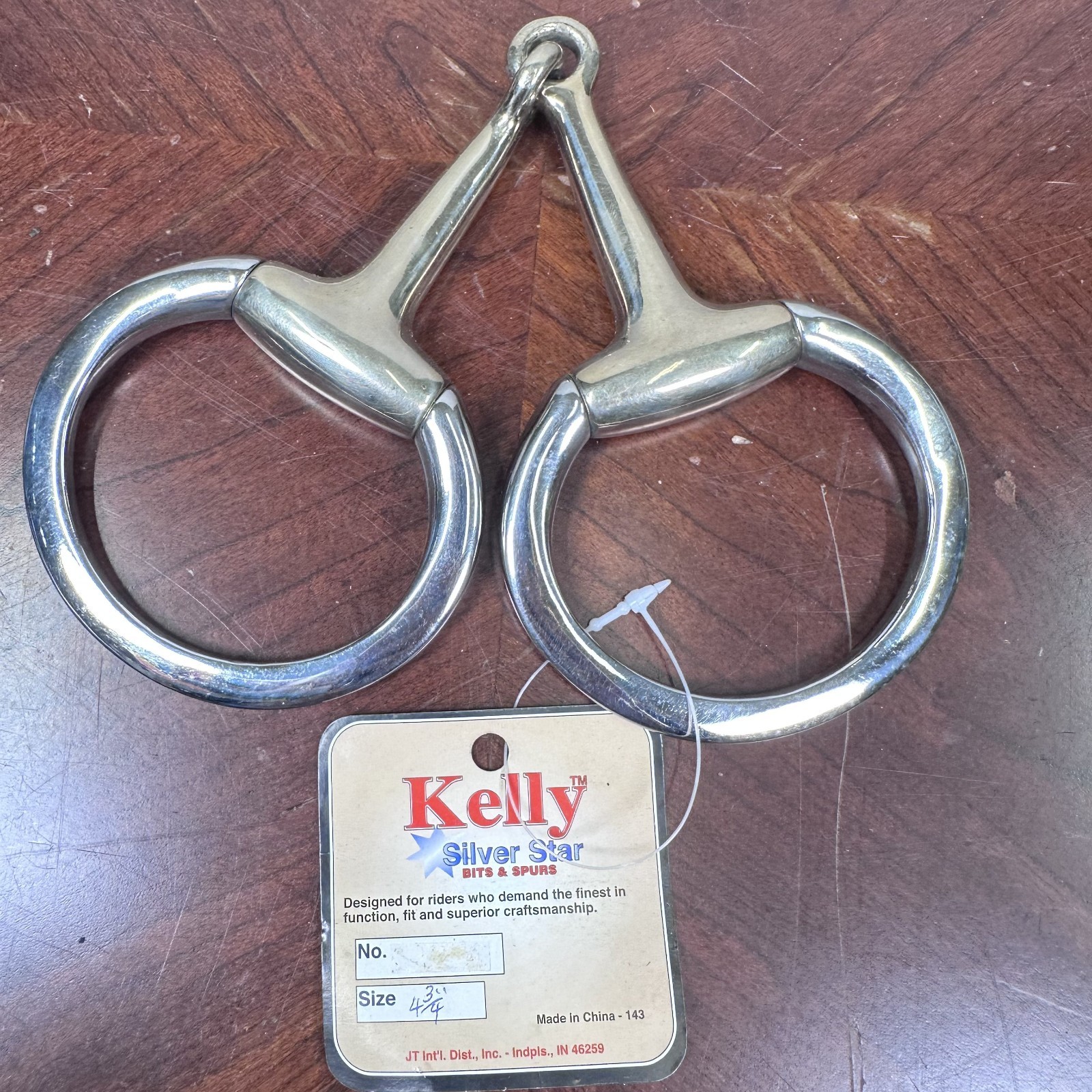 New Kelly Silver Star Smooth Mouth Gag Snaffle Bit NWT Round