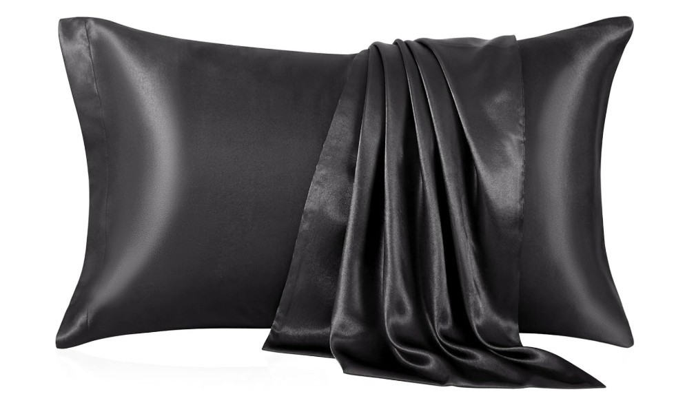 Queen Body Pillowcase - 20x60 size pillowcase - Black Bridal Satin