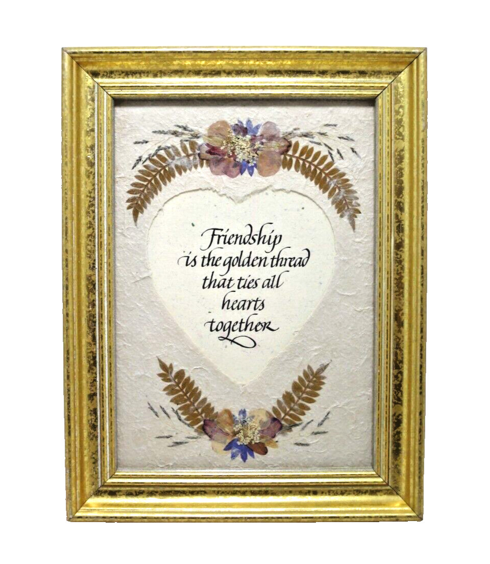 Picture Friendship golden thread that ties all hearts together Pressed Flowers