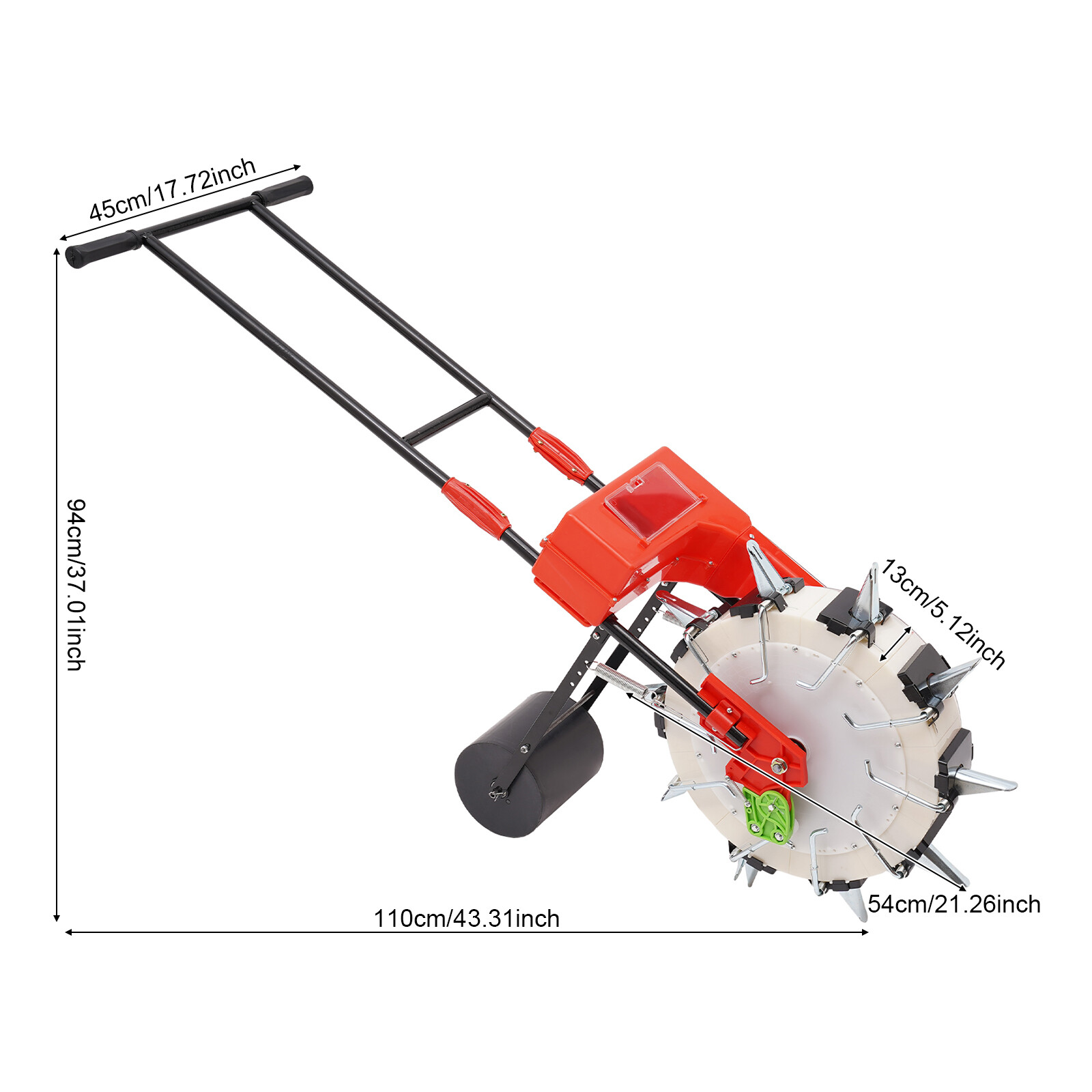 Push Garden Seeder For Seed W/ Rust-resistant Blade Hand-push Roller Seeding