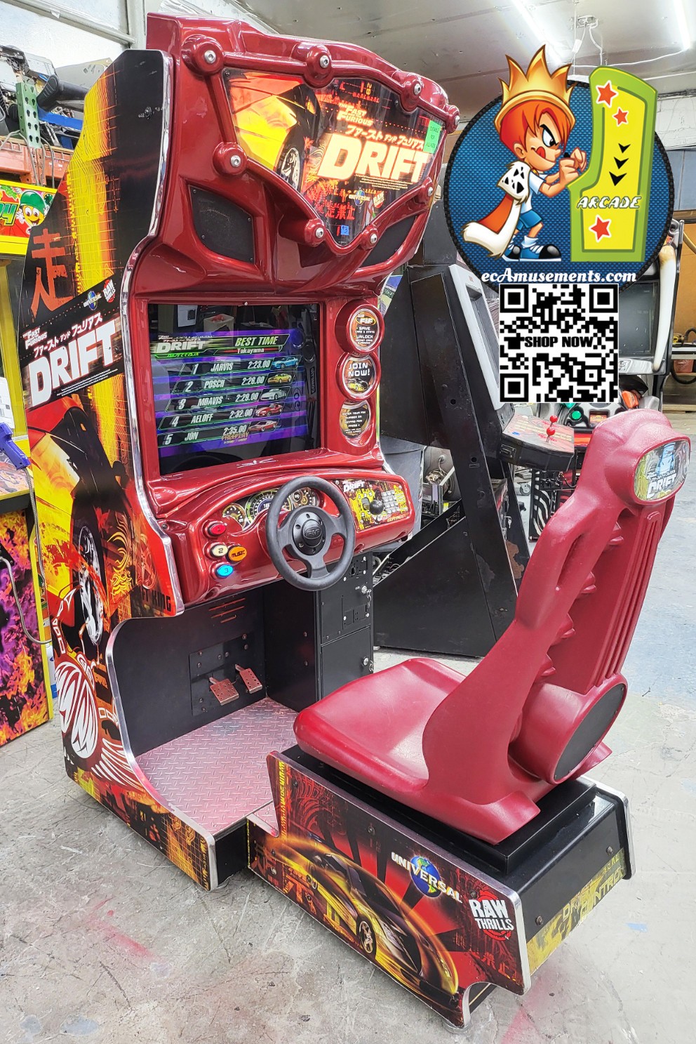 The Fast and Furious DRIFT Sit Down Arcade Driving Video Game Machine 24" LCD #3