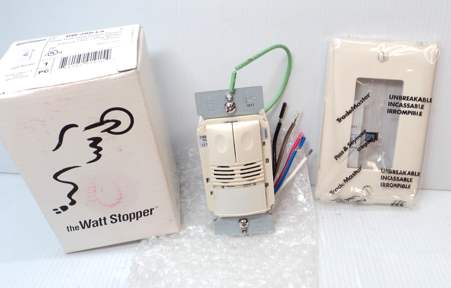 Legrand WattStopper DW-200-LA Dual Tech Sensor Relay Wall Switch, Light Almond