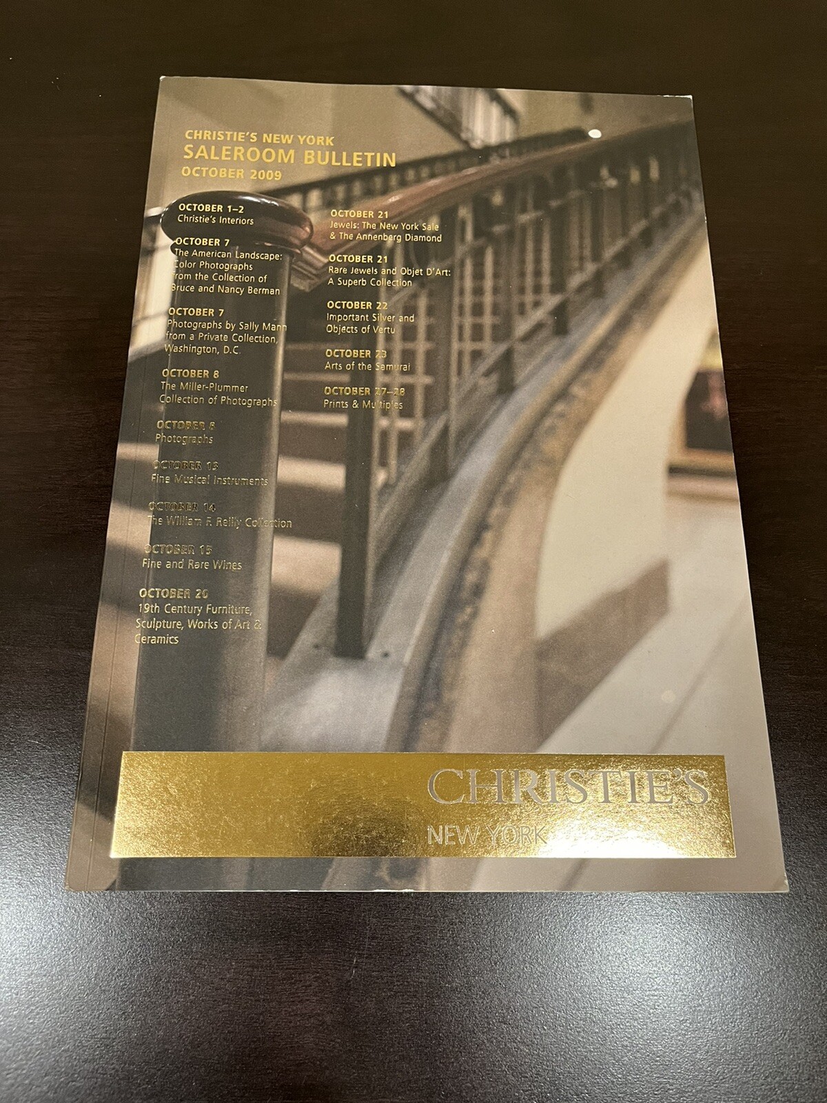 Christie’s New York Saleroom Bulletin October 2009 Auction Catalog