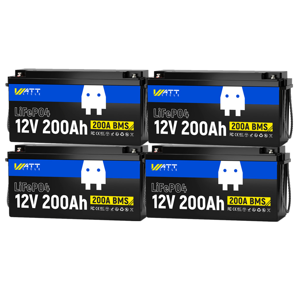 1-4 Pack 12V 200Ah LiFePO4 Lithium Battery 200A BMS Deep Cycle Off-Grid Marine