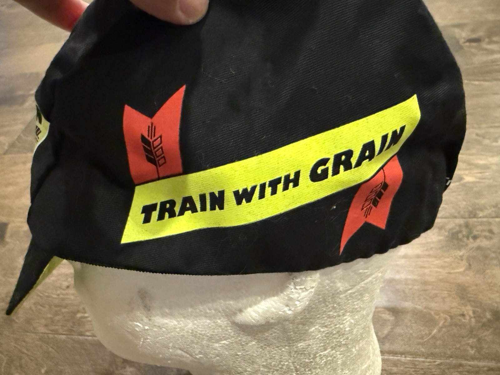 Bobs Red Mill Train With Grain Hot For Podium Black Cycling Stretched Hat Cap