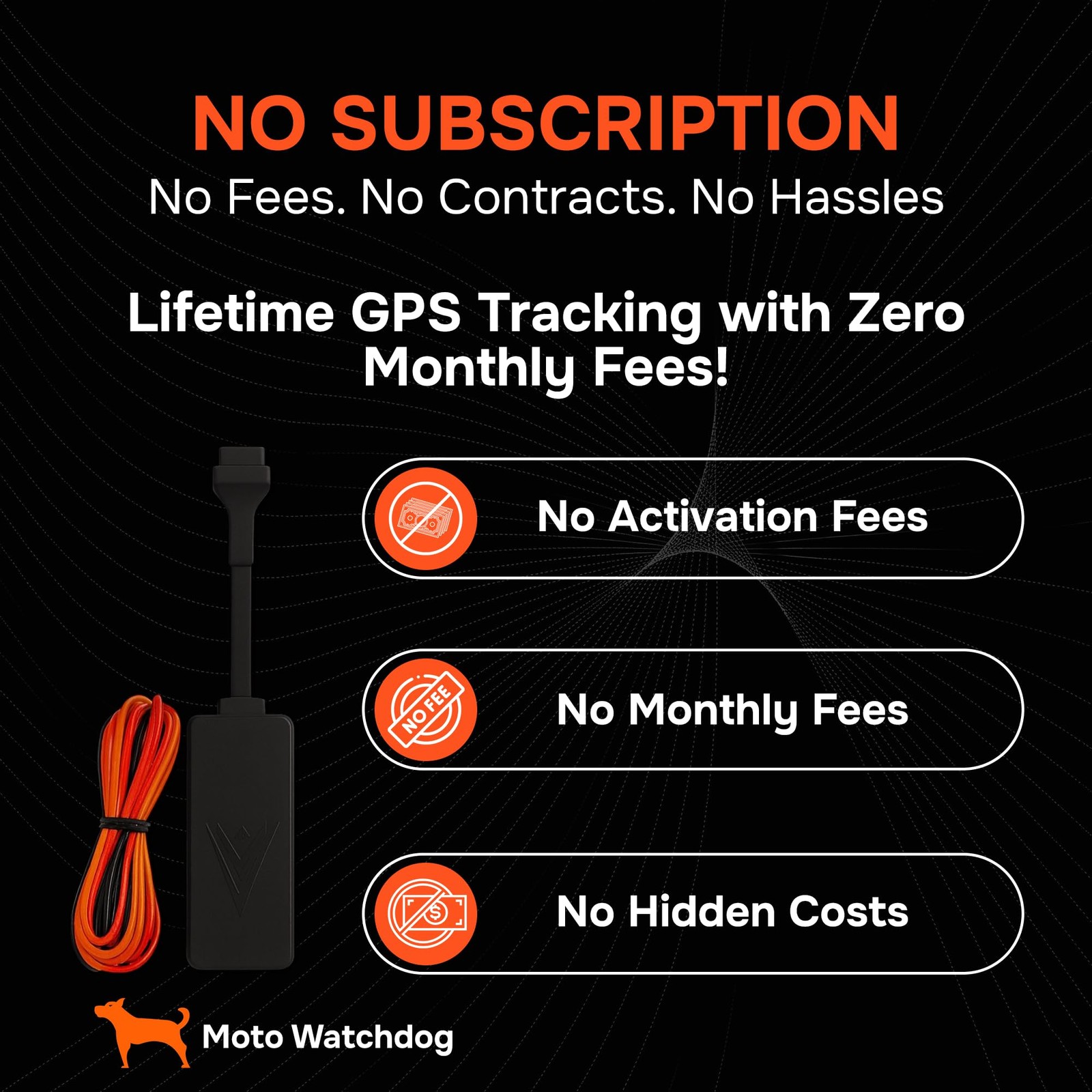 Wired GPS Tracker for Vehicles, No Subscription, No Monthly Fee