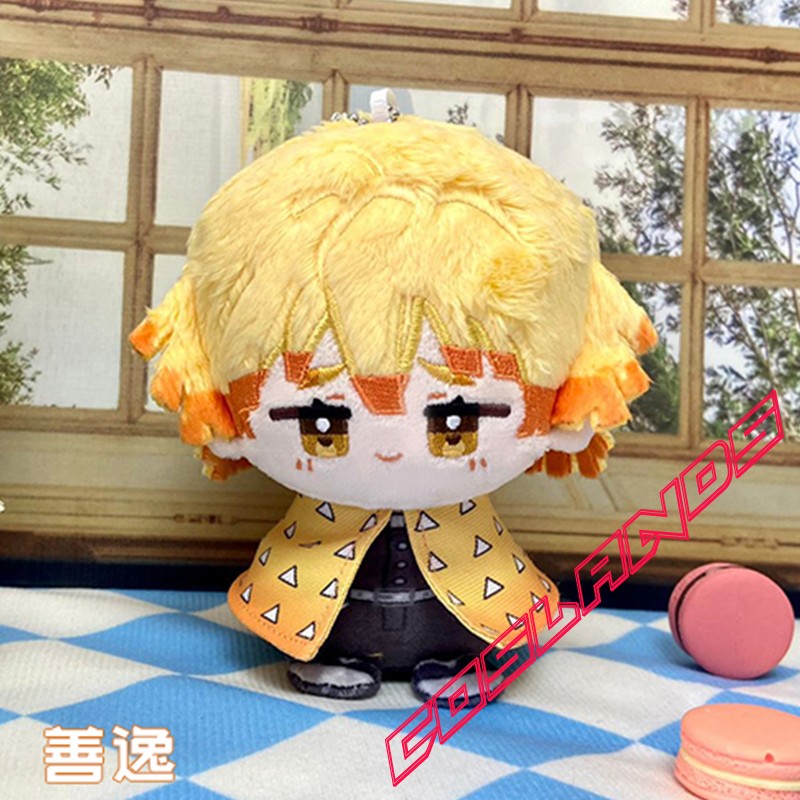 12cm Demon Slayer Agatsuma Zenitsu Plush Doll Anime Stuffed Plushie Pendant Toys