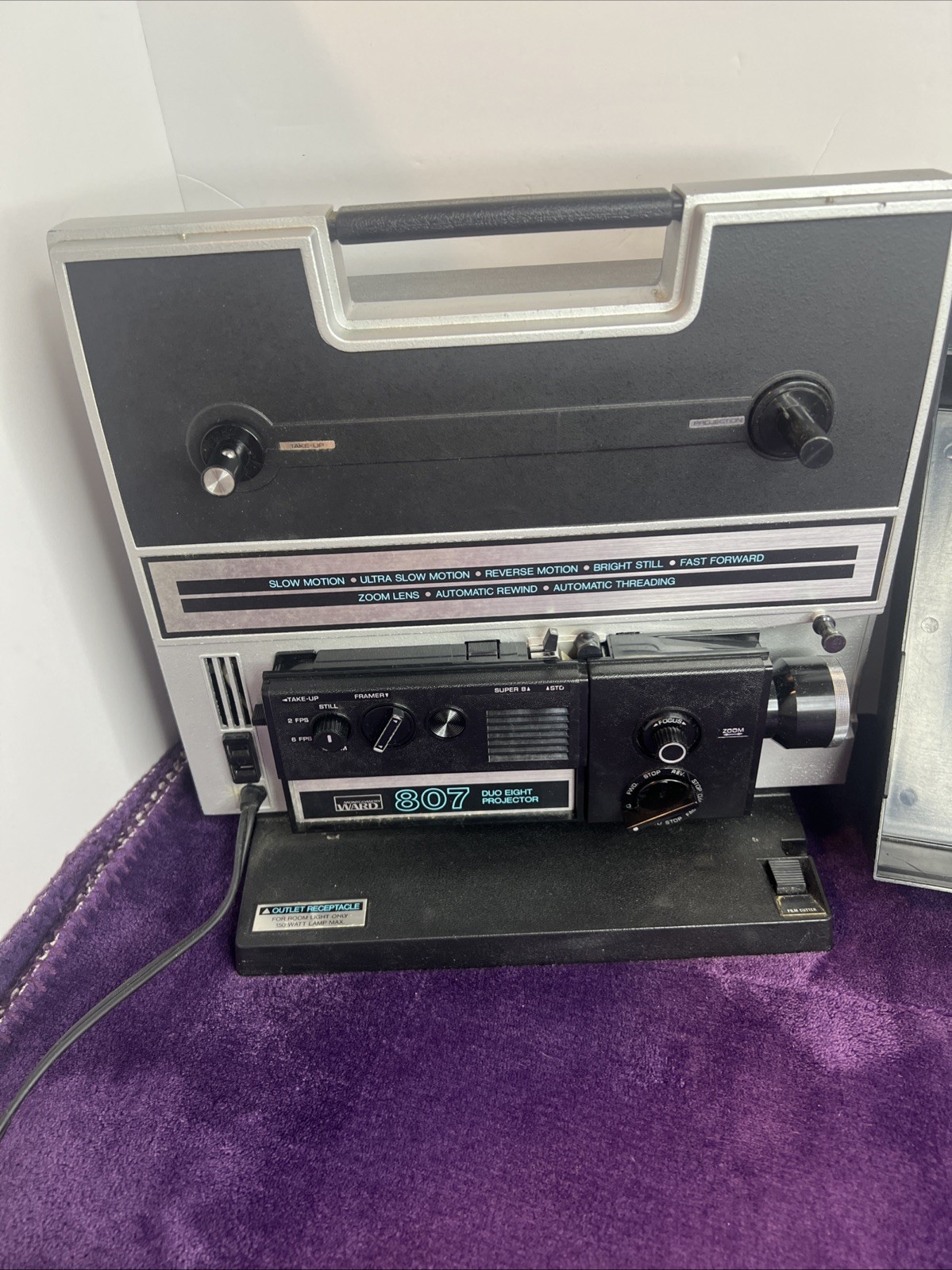 Vintage Montgomery Ward Duo 8mm Film Movie Projector Model 807 LN