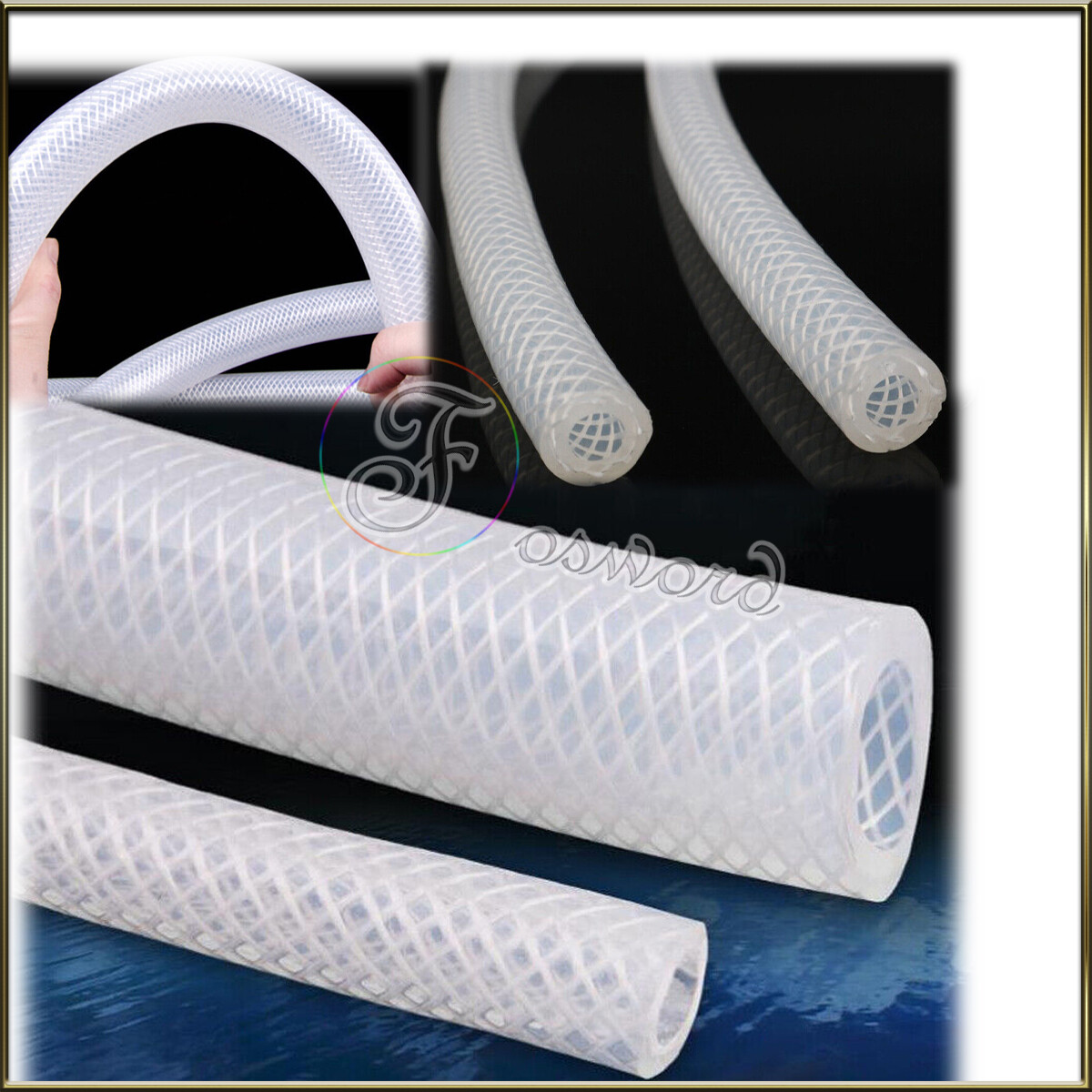 Reinforced Silicone Braided Tubing Braid Tube Hose Food Grade High Pressure 260℃