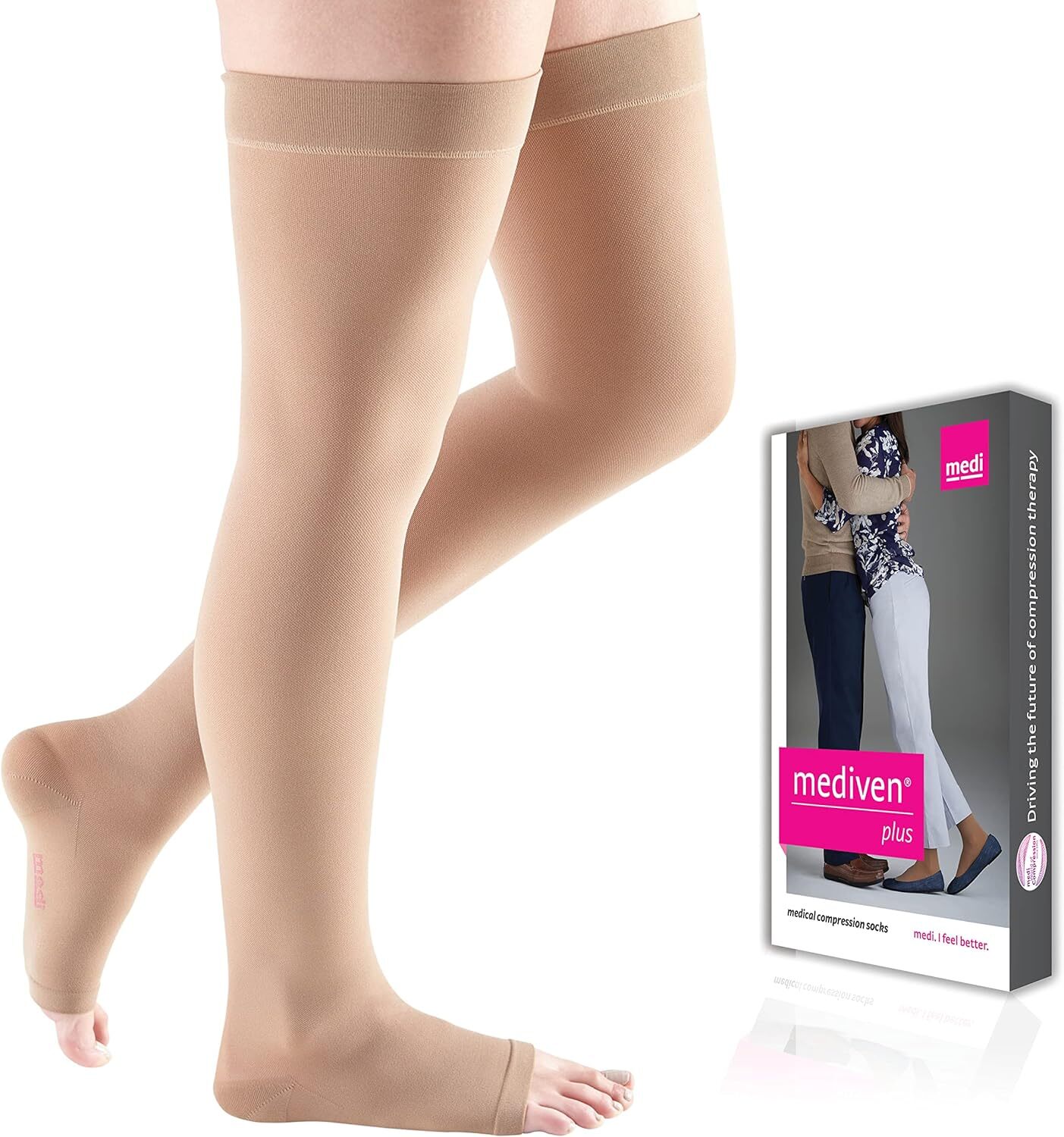 Mediven Plus OPEN TOE REGULAR Thigh High Compression Stocking 40-50 Pick Size