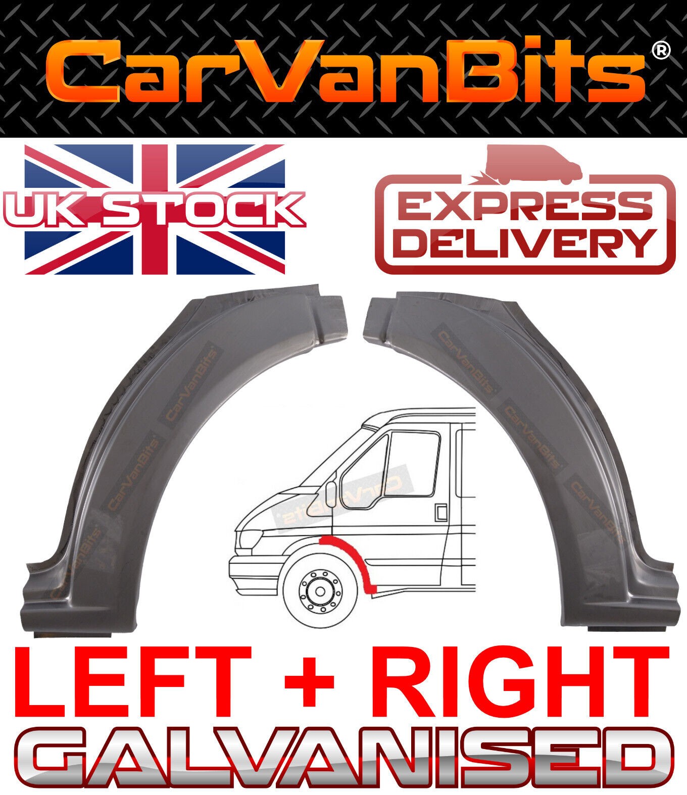 FOR FORD TRANSIT MK6 MK7 00-13 FRONT WHEEL ARCH WING REPAIR PANEL GALVANIZED