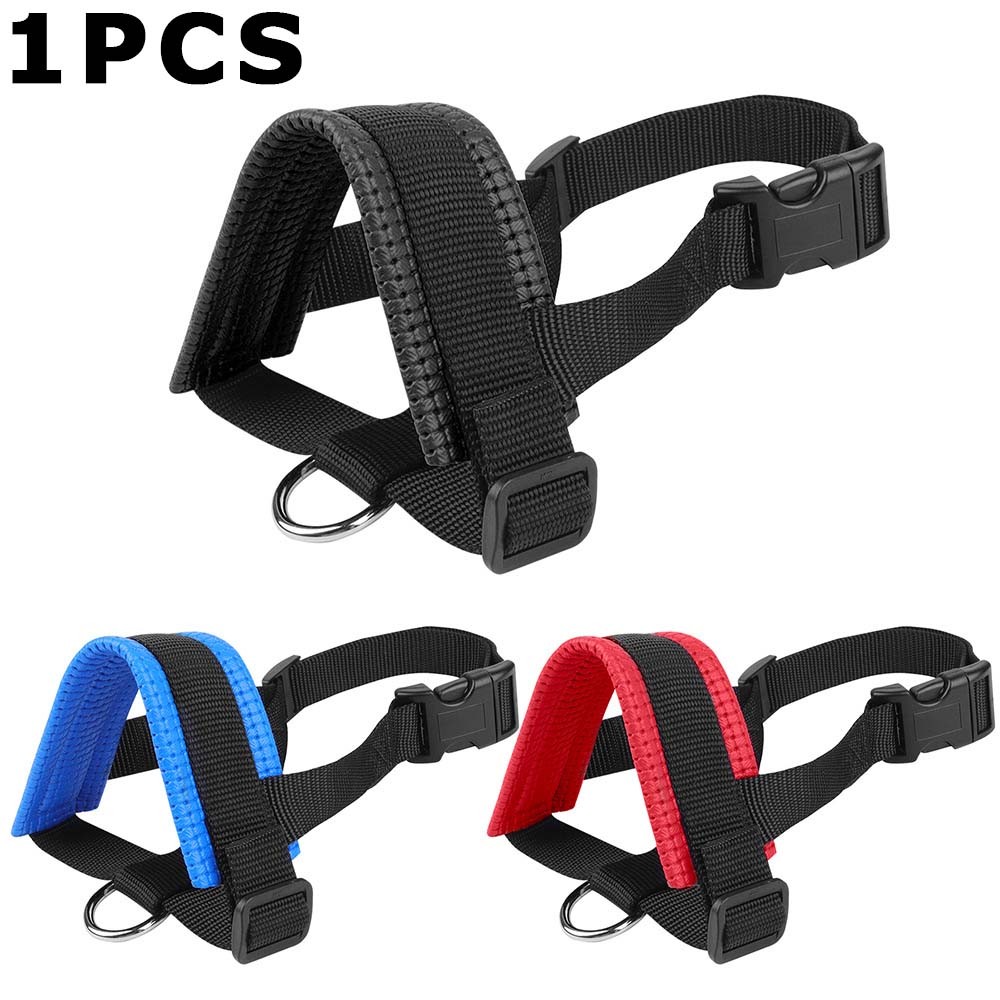 Durable Dog Muzzle with Sponge Padding Adjustable Strap for Safe Outdoor Walking