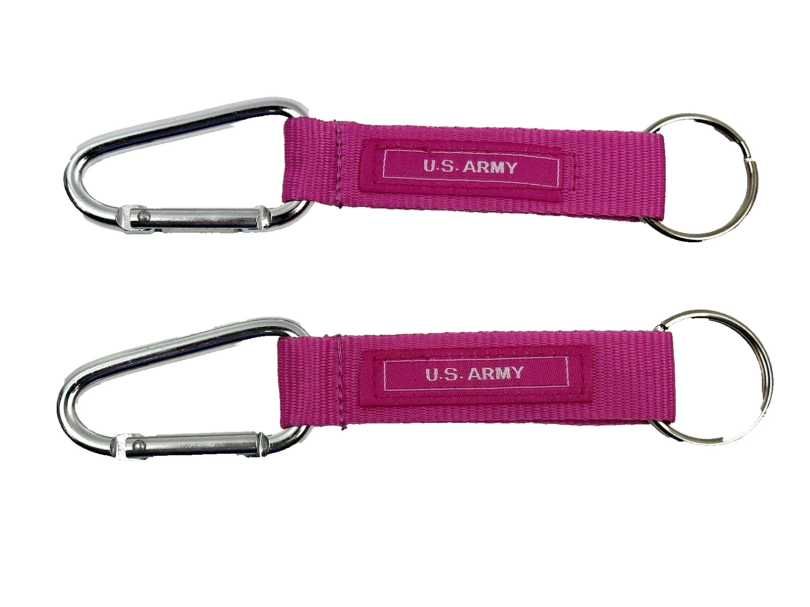 (2) U.S AIR FORCE 6" Key Chain  Clip Ring High Quality Stitching Pink