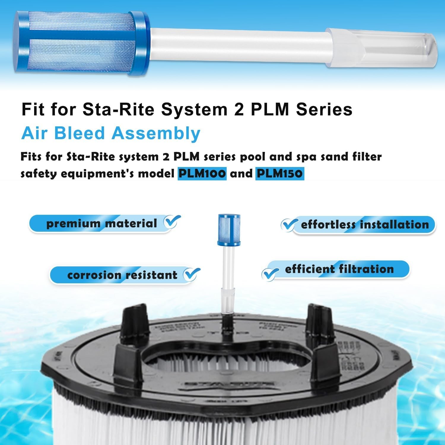 For Sta-Rite 24800-0121 Air Bleed Assembly, System 2 PLM Series Pool Sand Filter
