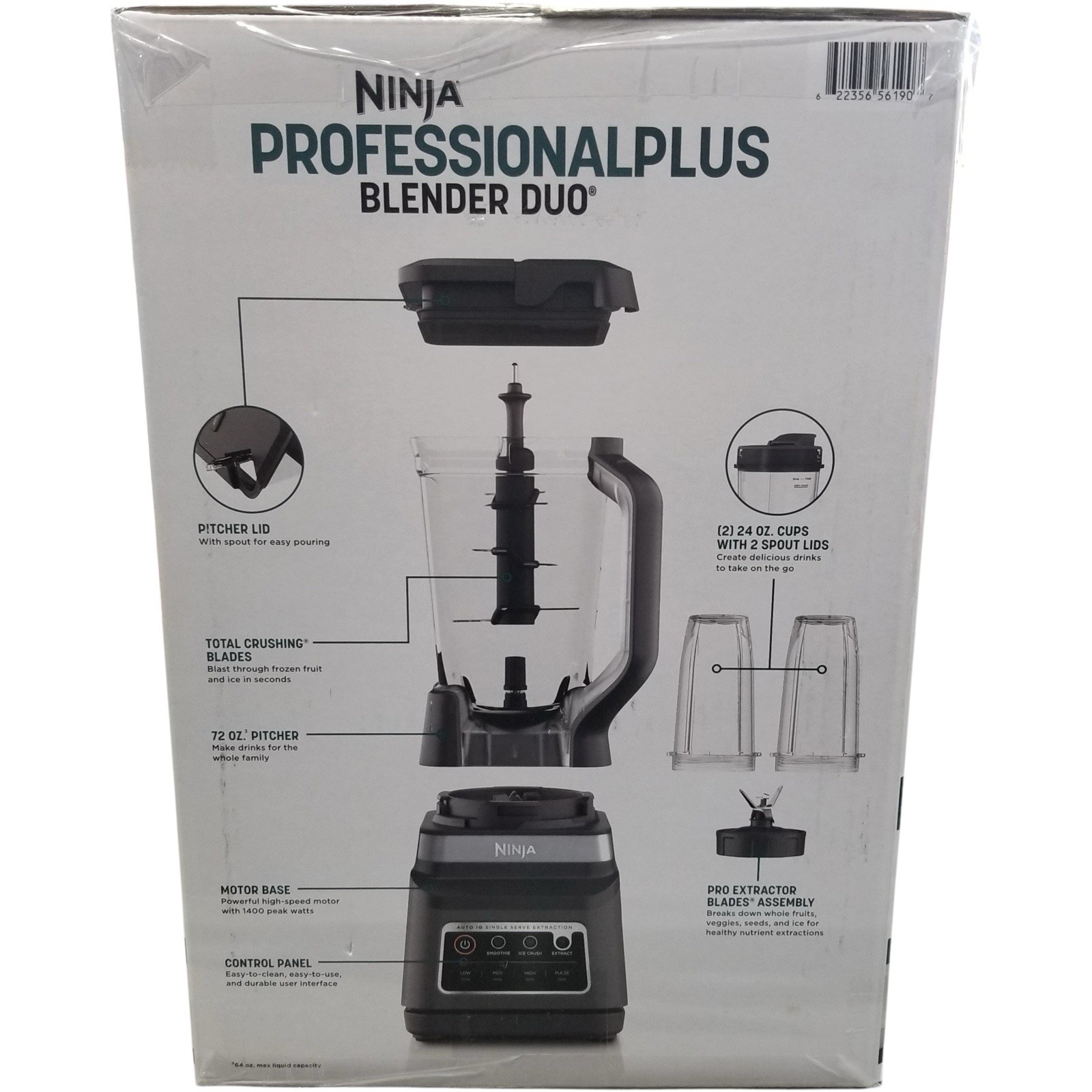 Ninja Professional Plus Blender DUO with Auto-iQ - Black (DB751A)