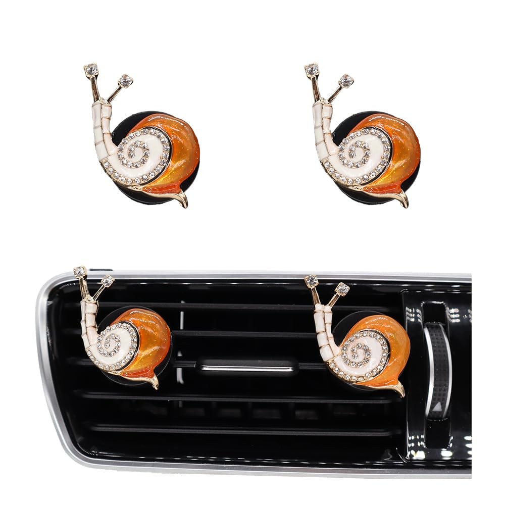 ORIESSE Snail Car Decor,2pcs Orange Air 1.3L×1.3H in, orange