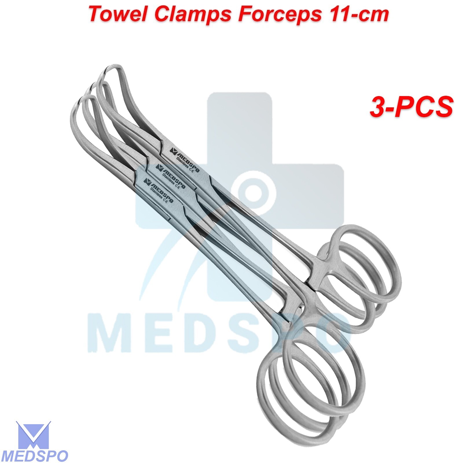 3 Pcs Backhaus Forceps Soft Tissue Grasping Locking Pliers Surgical Vet Tools