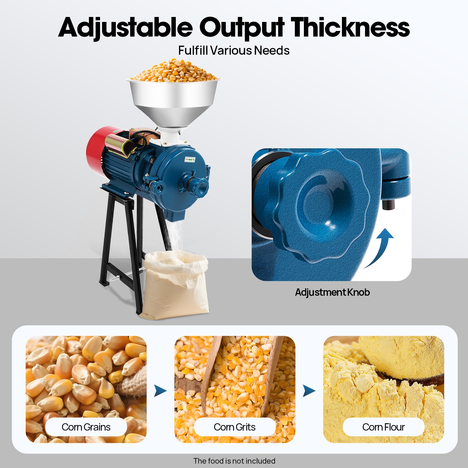 2200W Electric DIY Grinder Dry Feed/Flour Mill Cereals Grain Corn Wheat 220V