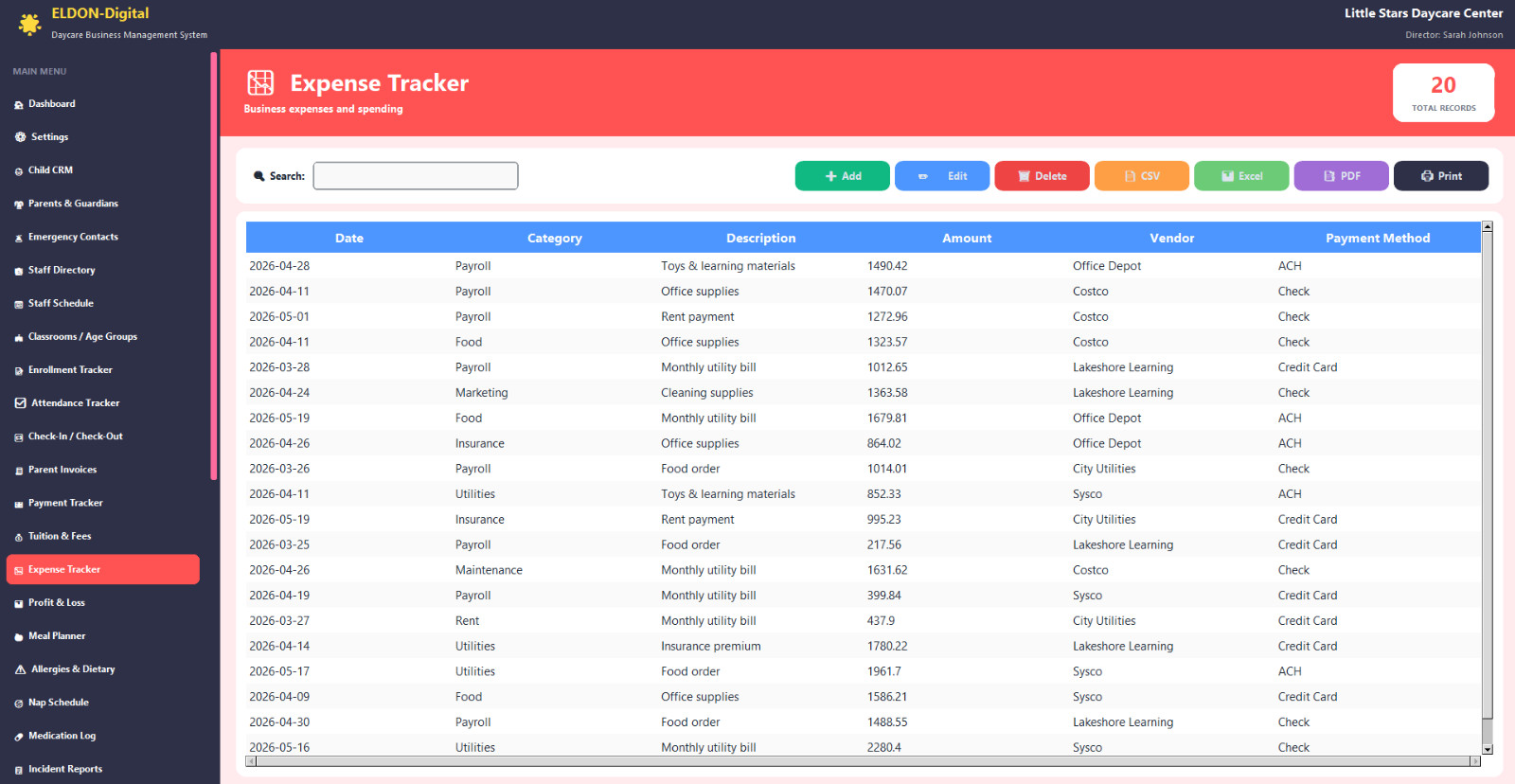Daycare Management Software USB 💻 36 Modules Childcare Preschool Windows Mac