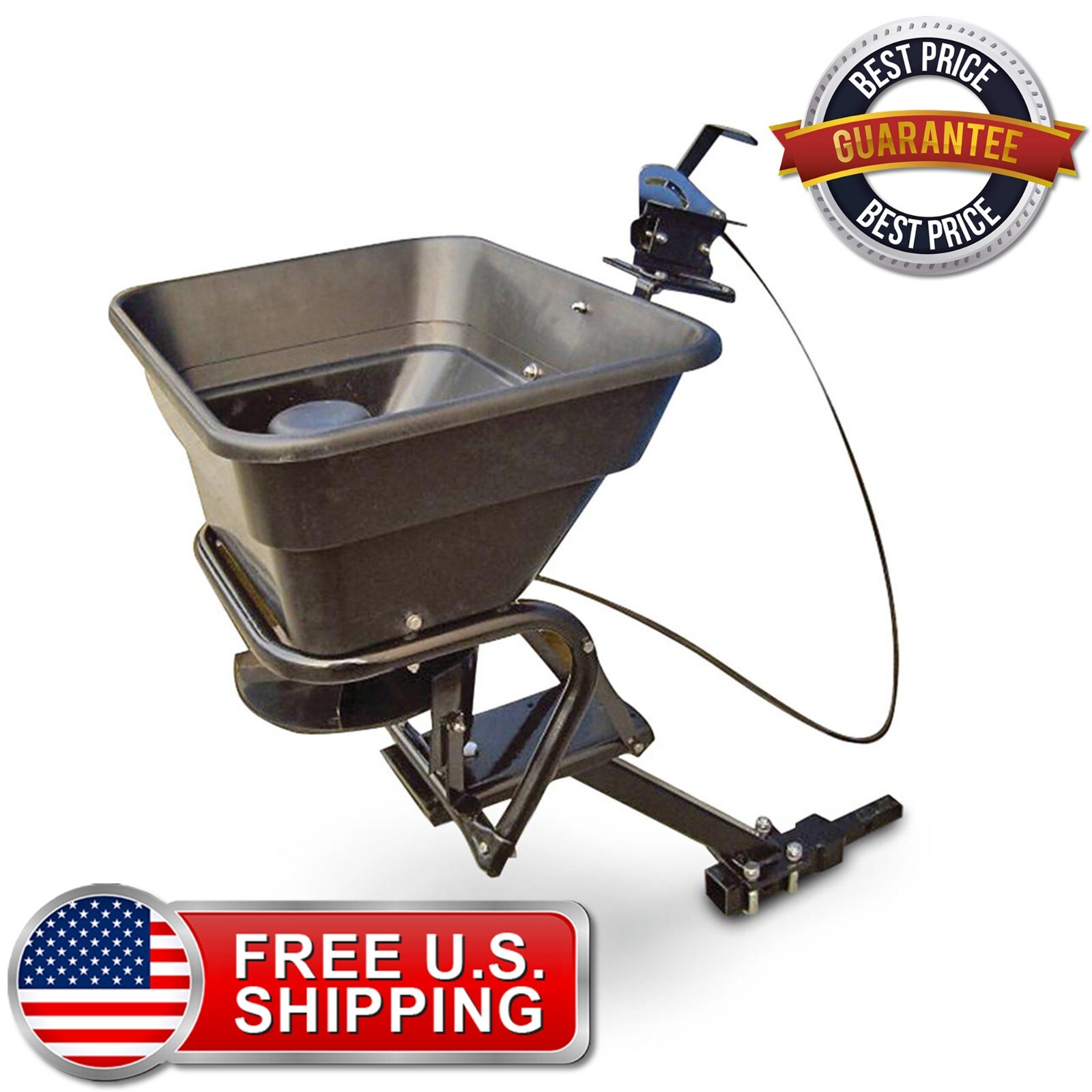 80 Lbs UTV ATV Mount Motor Fertilizer Sand Salt Spreader Grass Seeder Farming