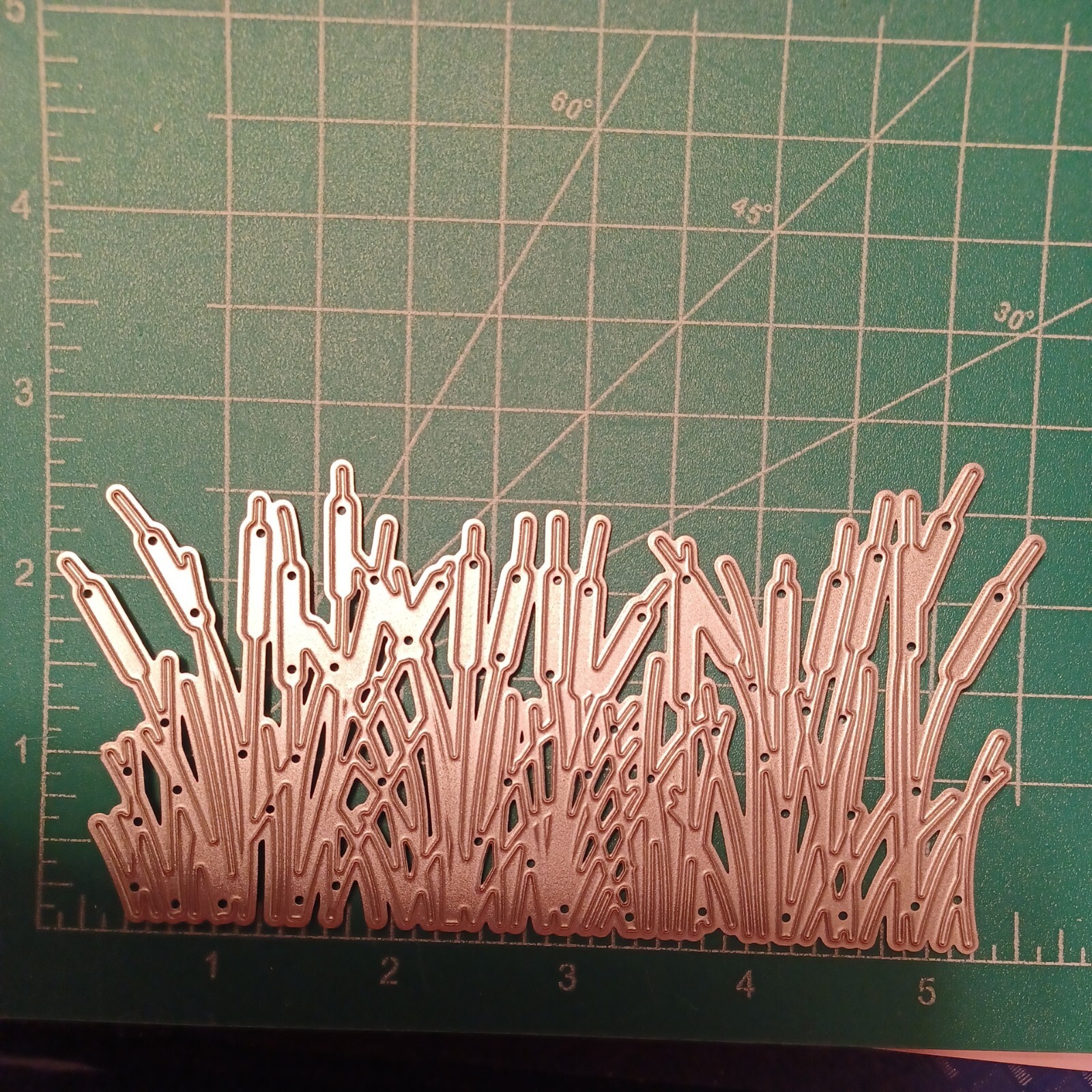 Universal Thin Metal Die Cut Tool Pond cattails cottontail flower bouquet border