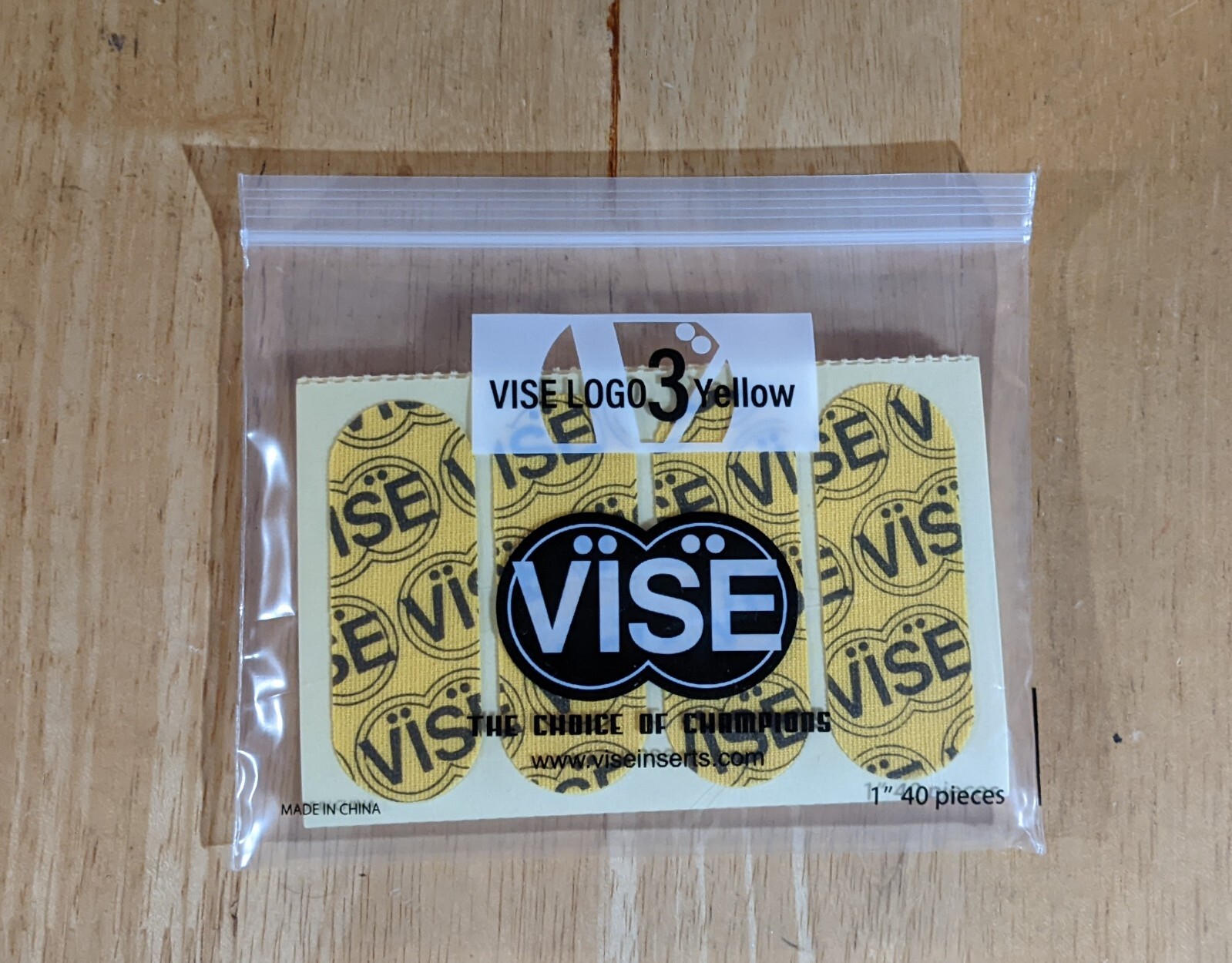 3 PACKS Vise Bowling Hada Patch #3 Logo 1" Yellow Tape Pre Cut 40 Pieces