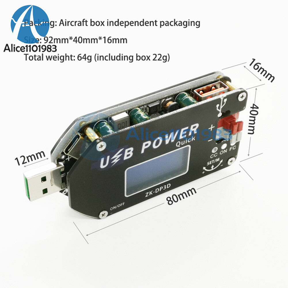 Digital Control USB Adjustable Power Supply Module CC CV Speed Controller 2A 15W