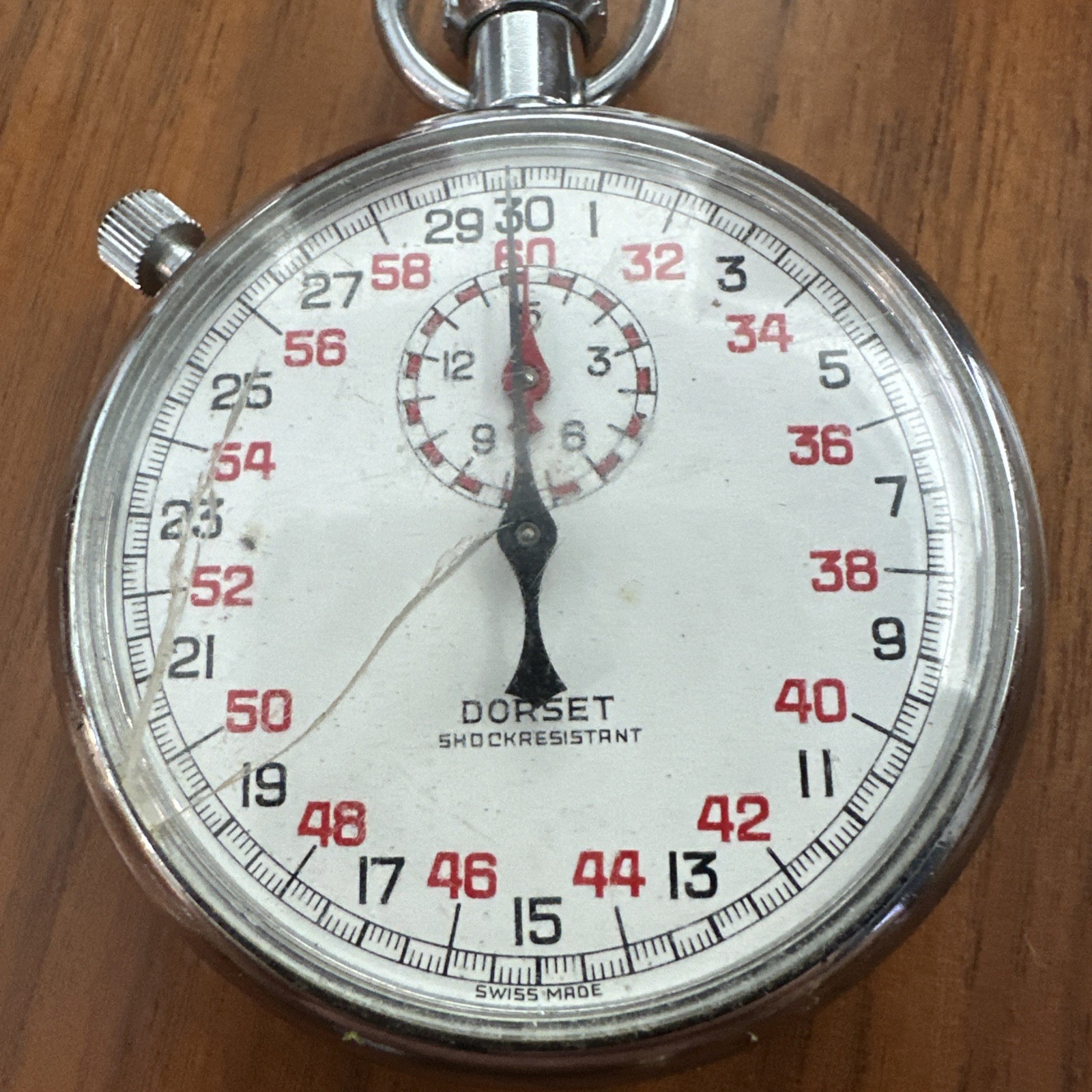 Vintage Dorset Stop Watch Men 50mm Stopwatch Swiss Made Manual Wind Chain