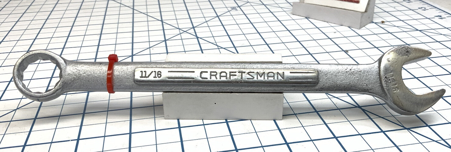 Craftsman =v= Series Combination Wrench, 12pt, Size 11/16”, USA Made   RED Tag