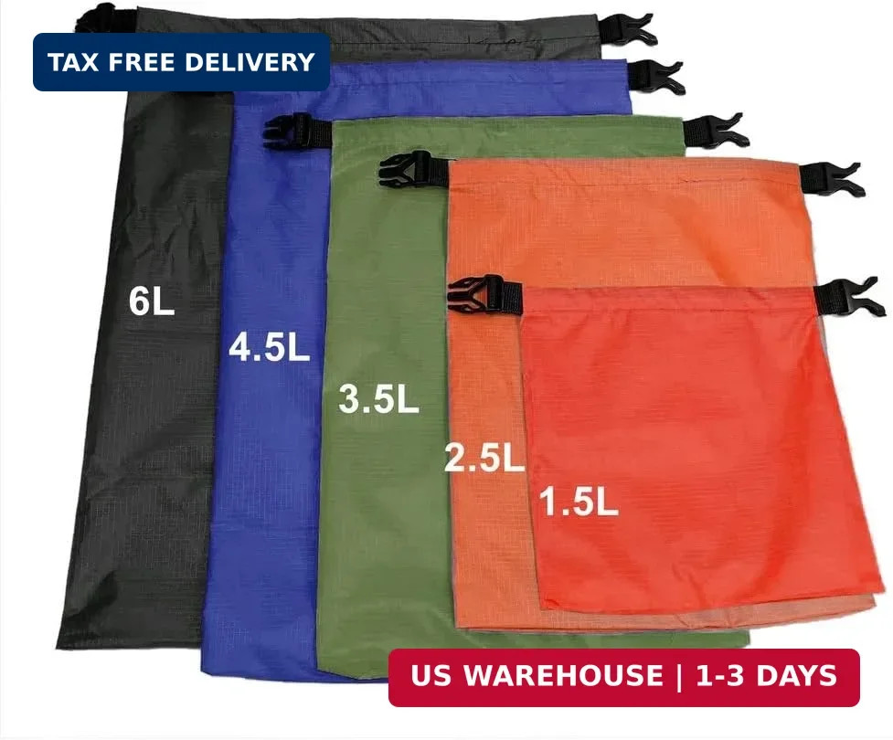 Pimoys 5 Pack Waterproof Dry Sacks, Lightweight Outdoor Dry Bags Ultimate Dry Ba