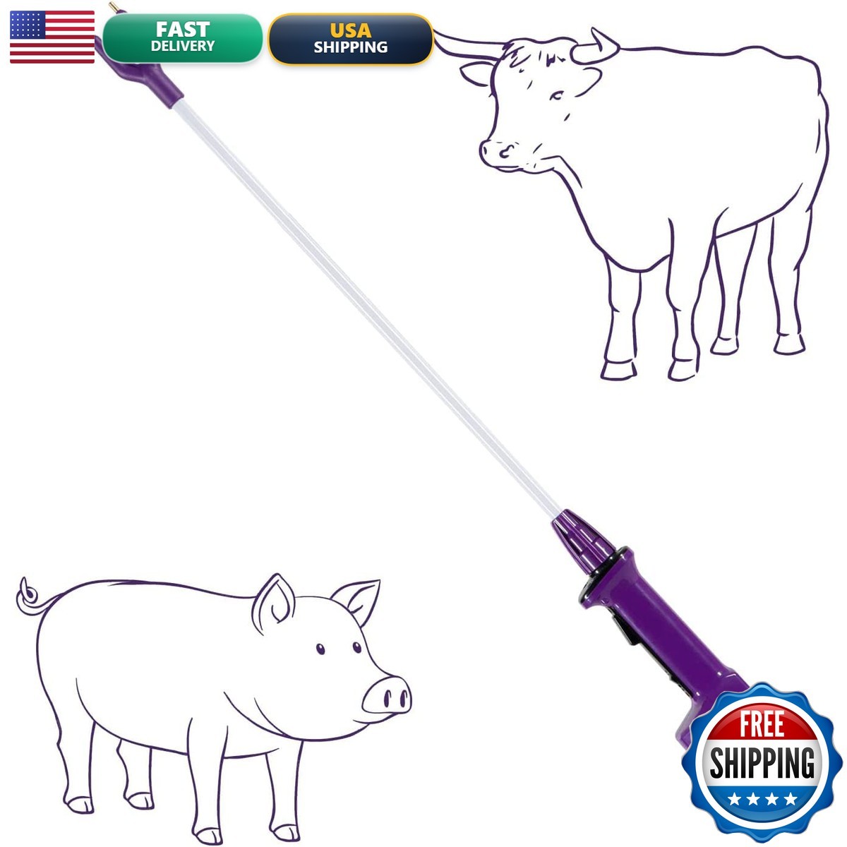 Ranch Choice Purple Rechargeable Livestock Prod Waterproof Cattle Prod 23
