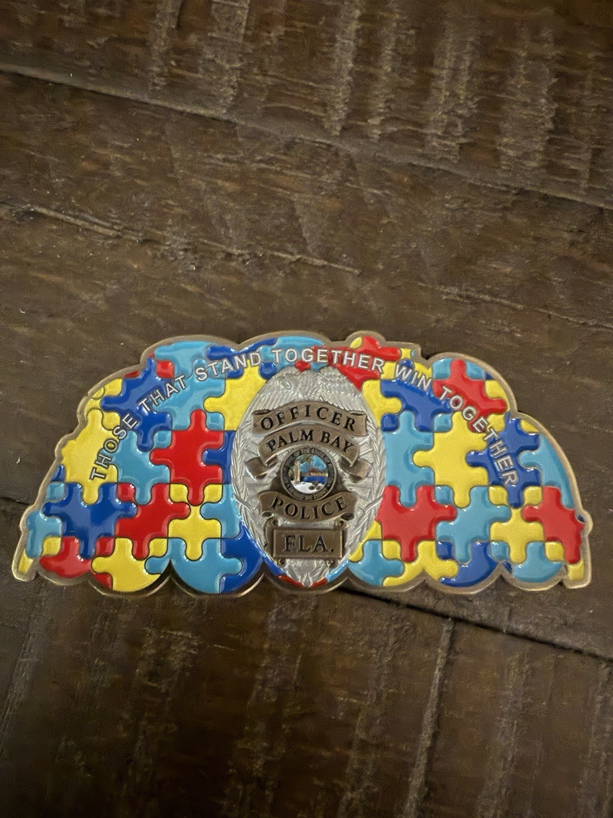 NEW Palm Bay Police Autism Viking Shield Law Enforcement Challenge Coin