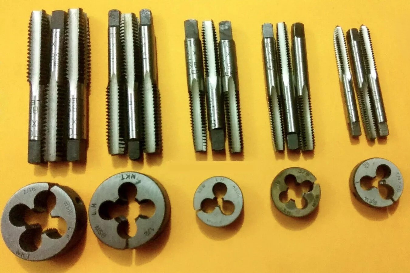 TAP DIE SET BSB BSCY CYCLE 26 TPI THREAD - 1/4",5/16",3/8",7/16",1/2" X 26 TPI