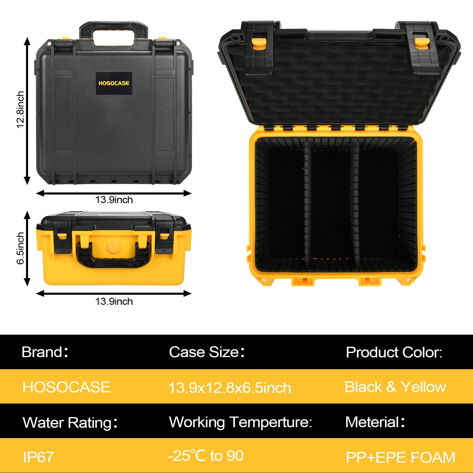 Waterproof Storage Case for 20V Batteries - Organizer with 9 Dividers