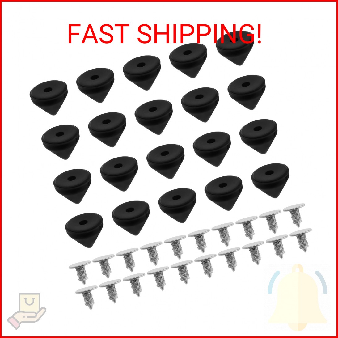 The Lord of the Tools 20 Sets 6mm Black Spare Replacement Studs Screws Compatibl