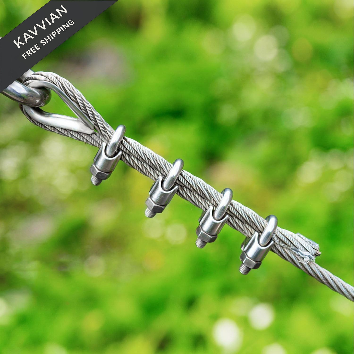 50 Pack Wire Rope Thimble 304 Stainless Steel Thimbles M3...
