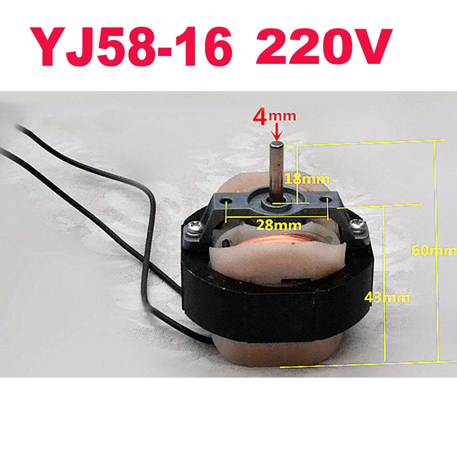 For Ventilation Fan Heater 220V Motor YJ58-16 Shaded Pole Asynchronous