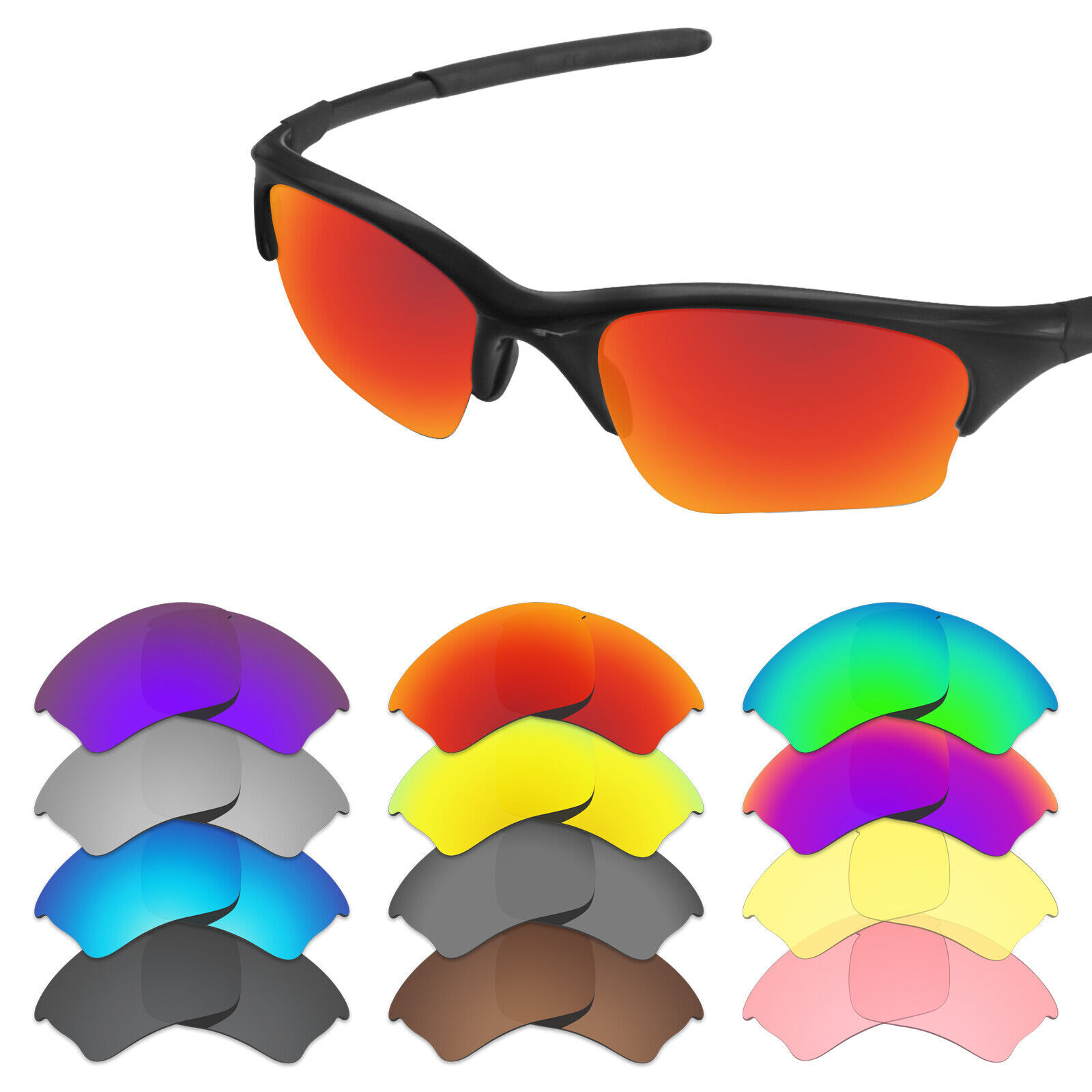 EYAR Replacement Lens for-Oakley Half Jacket XLJ Sunglasses- Multiple Options