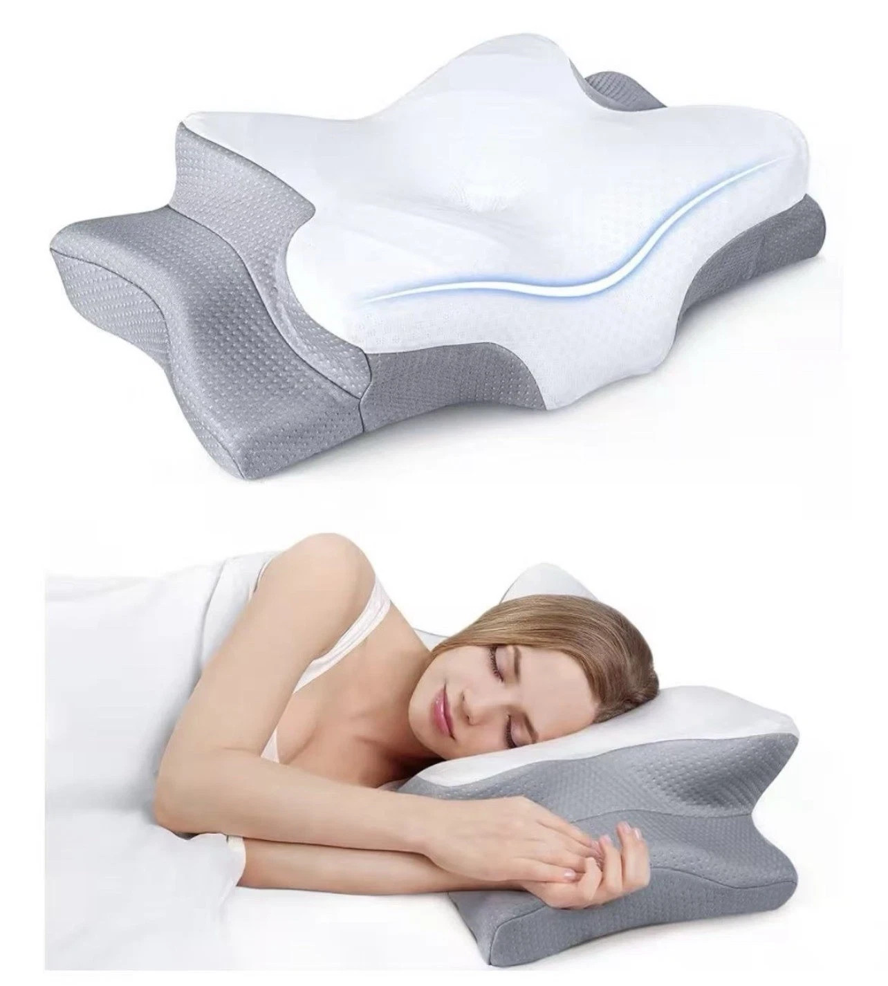 Pillow Cervical Memory Anti Snore Ergonomic Premium Neck Pain Relief Memory Foam