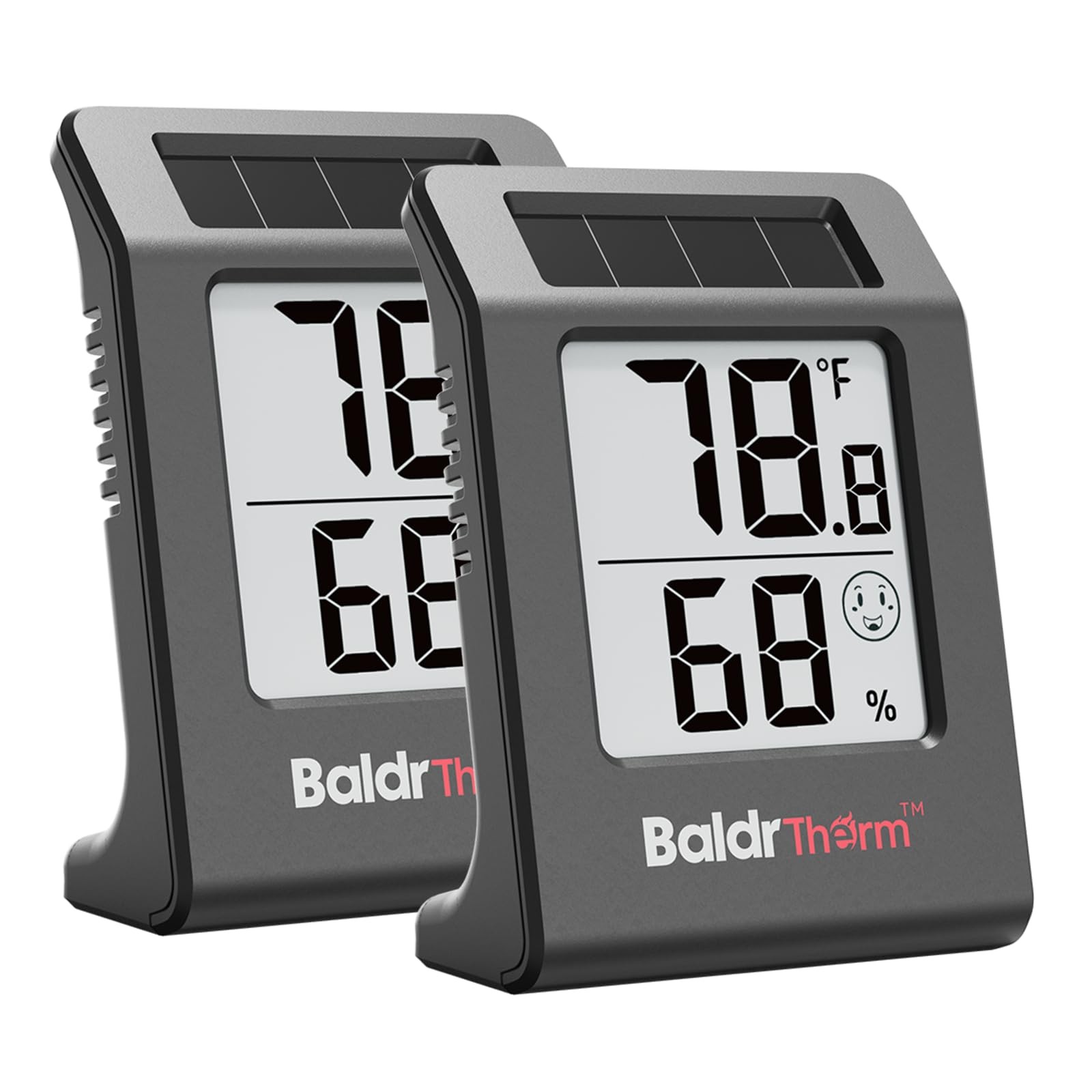 2.2'' Digital Thermometer and Hygrometer Meter, 2.2", Black 2pack