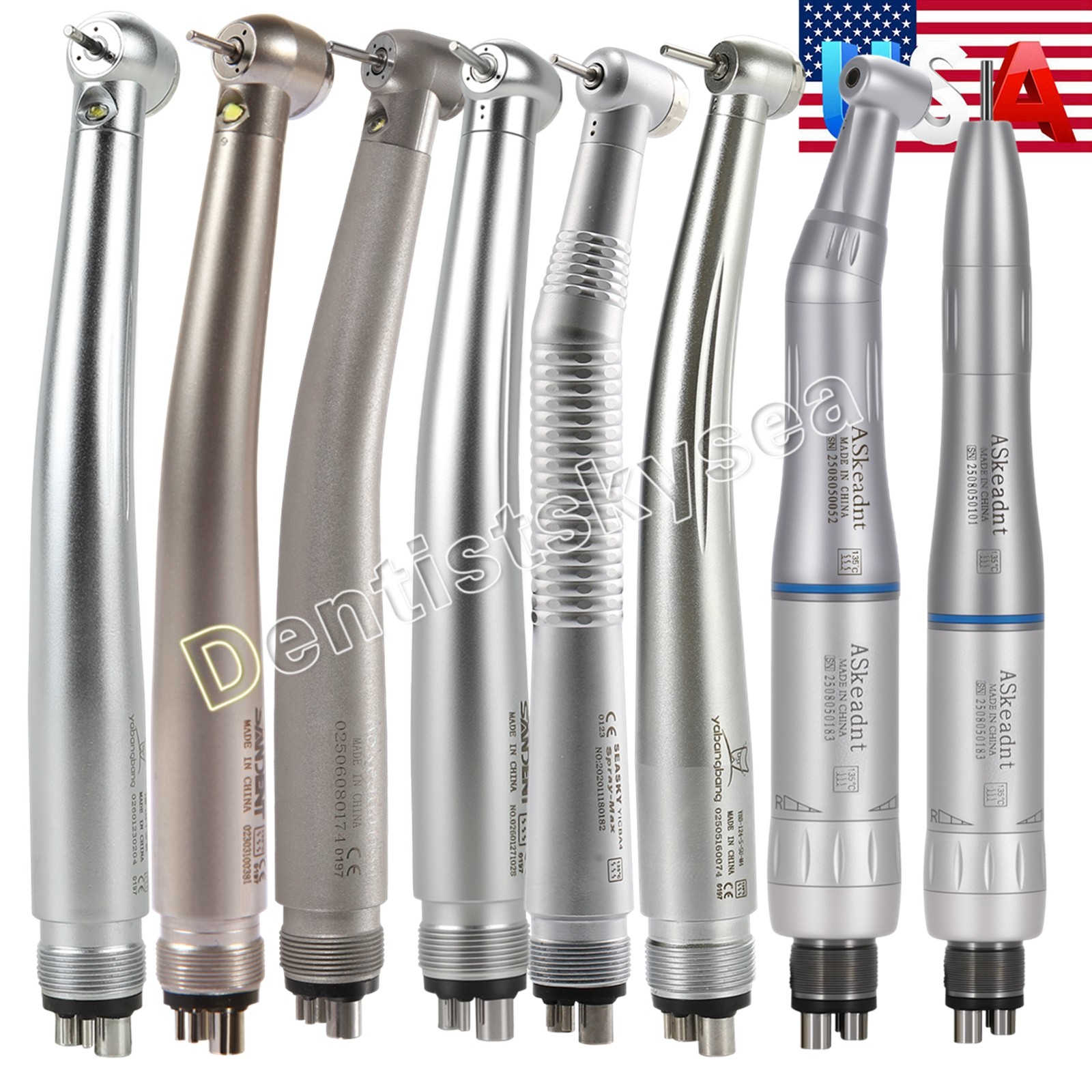 NSK Style Dental E-generator LED Fiber High Speed/Slow Low Speed Handpiece 2/4H