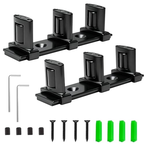 3-Roller Adjustable Sliding Closet Door Floor Guide Upgrade Kit (Pack) 2 Black