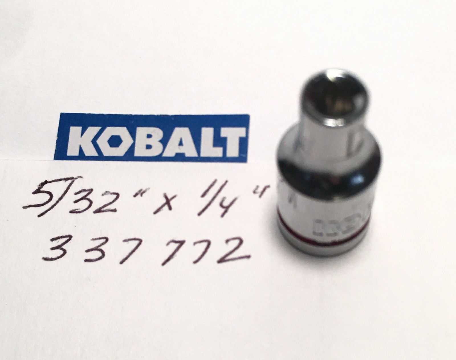 Kobalt 5/32" x 1/4" Dr  Standard Chrome Socket  6 Pt # 337772  Free Shipping