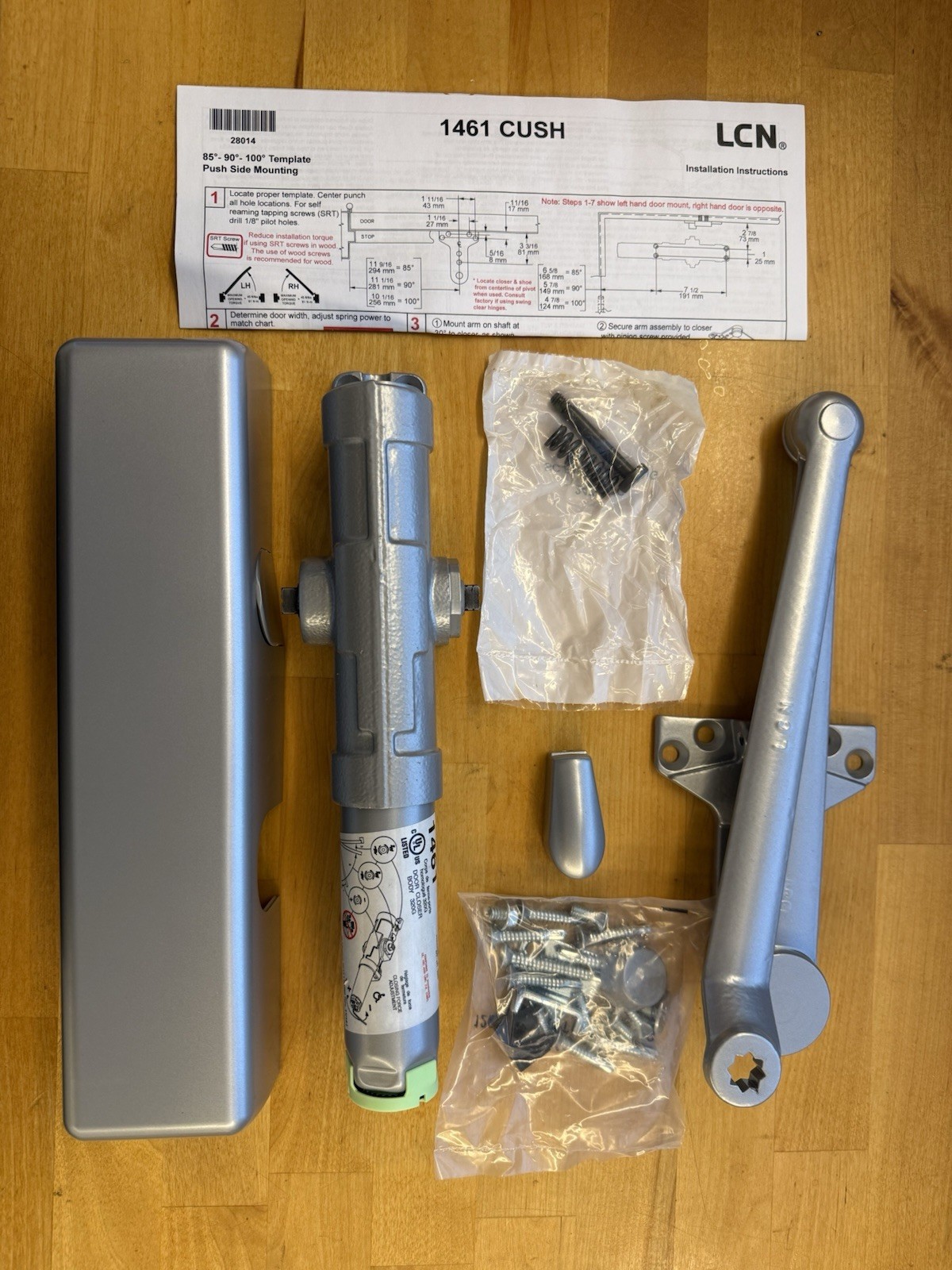 LCN Cush Arm Door Closer - 1461  MEDIUM DUTY with full cover