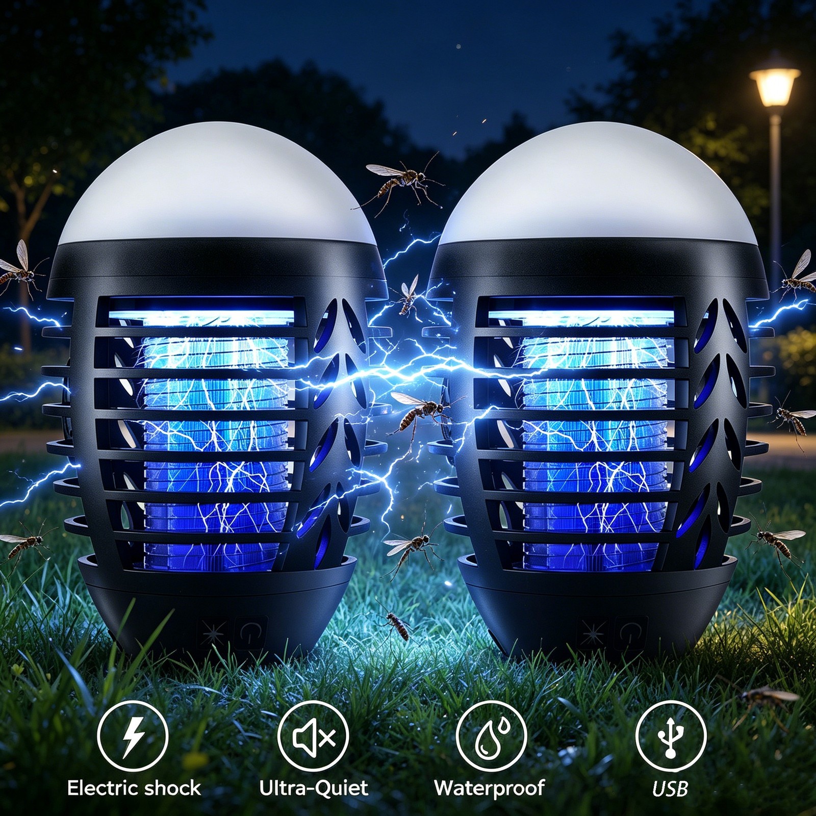 Electric Fly Bug Zapper Mosquito Insect Killer LED Light Control Lamp 2 PACK New