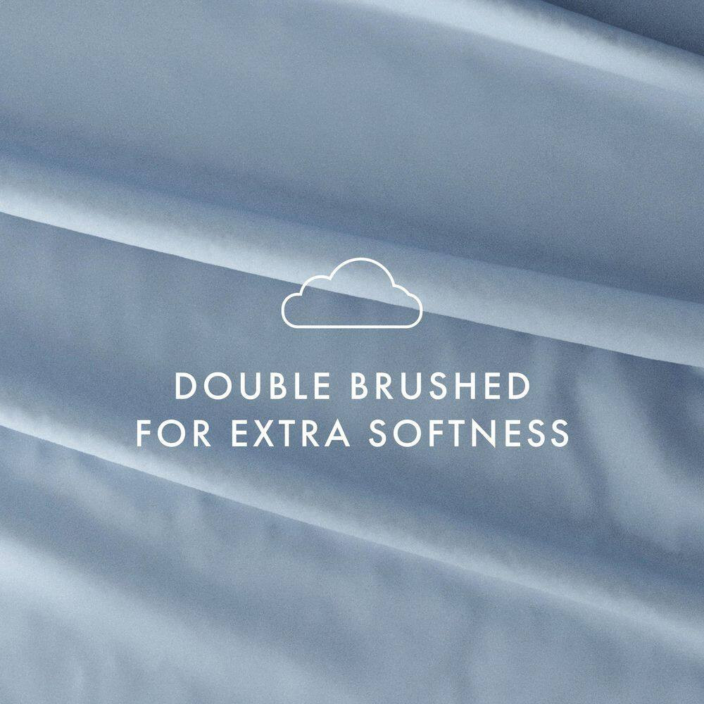 Luxury Ultra Soft 6 Piece Solid Light Blue Microfiber King Sheet Set Free Shippi