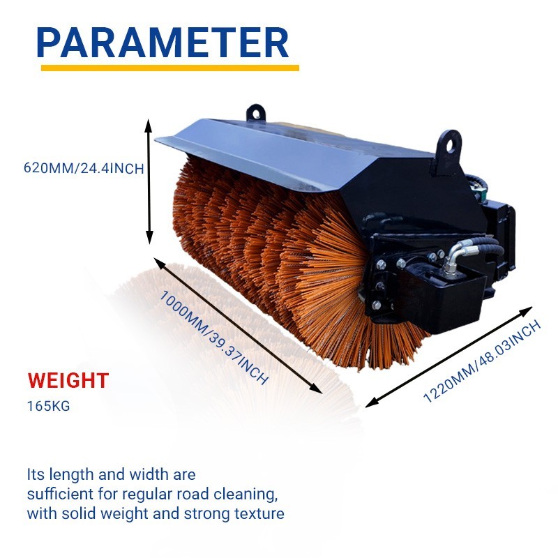 Skid Steer Angle Sweeper 48in Length, 38in Sweep Width, 165kg